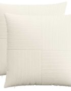 vidaXL Калъфка за възглавница 2 pcs ALMELO Кремаво 70 x 70 cm кордурой