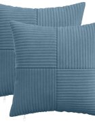 vidaXL Калъфка за възглавница 2 pcs ALMELO Синьо 35 x 35 cm кордурой