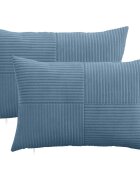 vidaXL Калъфка за възглавница 2 pcs ALMELO Синьо 50 x 70 cm кордурой