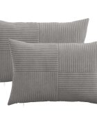 vidaXL Калъфка за възглавница 2 pcs ALMELO Светлосиво 50 x 75 cm