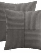 vidaXL Калъфка за възглавница 2 pcs ALMELO Тъмносиво 45 x 45 cm