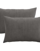 vidaXL Калъфка за възглавница 2 pcs ALMELO Тъмносиво 50 x 70 cm