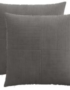 vidaXL Калъфка за възглавница 2 pcs ALMELO Тъмносиво 70 x 70 cm