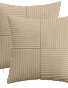 vidaXL Калъфка за възглавница 2 pcs ALMELO Таупе 45 x 45 cm кордурой