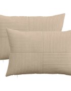 vidaXL Калъфка за възглавница 2 pcs ALMELO Таупе 50 x 70 cm кордурой