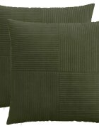 vidaXL Калъфка за възглавница 2 pcs ALMELO Зелено 70 x 70 cm кордурой
