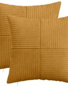 vidaXL Калъфка за възглавница 2 pcs ALMELO Жълто 50 x 50 cm кордурой