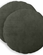 vidaXL Калъфка за възглавница 2 pcs HEERLEN Антрацит Ø 40 cm кордурой