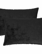vidaXL Калъфка за възглавница 2 pcs HEERLEN Черно 40 x 60 cm Фланела