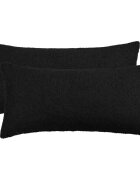 vidaXL Калъфка за възглавница 2 pcs HEERLEN Черно 40 x 70 cm Букле