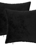 vidaXL Калъфка за възглавница 2 pcs HEERLEN Черно 50 x 50 cm Фланела