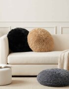 vidaXL Калъфка за възглавница 2 pcs HEERLEN Черно Ø 60 cm ПВ флийс