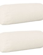 vidaXL Калъфка за възглавница 2 pcs HEERLEN Кремаво Ø 15 x 40 см