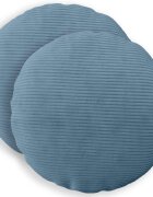 vidaXL Калъфка за възглавница 2 pcs HEERLEN Синьо Ø 50 cm кордурой
