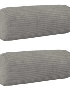 vidaXL Калъфка за възглавница 2 pcs HEERLEN Светлосиво Ø 15 x 40 см