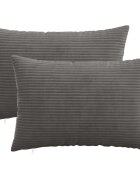 vidaXL Калъфка за възглавница 2 pcs HEERLEN Тъмносиво 40 x 60 cm