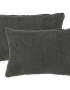 vidaXL Калъфка за възглавница 2 pcs HEERLEN Тъмносиво 40 x 60 cm Букле