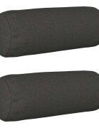 vidaXL Калъфка за възглавница 2 pcs HEERLEN Тъмносиво Ø 15 x 40 см