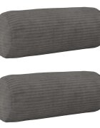 vidaXL Калъфка за възглавница 2 pcs HEERLEN Тъмносиво Ø 15 x 40 см