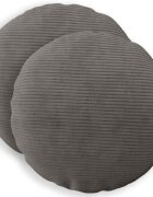 vidaXL Калъфка за възглавница 2 pcs HEERLEN Тъмносиво Ø 60 cm кордурой
