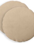 vidaXL Калъфка за възглавница 2 pcs HEERLEN Таупе Ø 60 cm кордурой