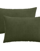 vidaXL Калъфка за възглавница 2 pcs HEERLEN Зелено 30 x 50 cm кордурой