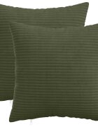 vidaXL Калъфка за възглавница 2 pcs HEERLEN Зелено 45 x 45 cm кордурой