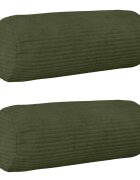 vidaXL Калъфка за възглавница 2 pcs HEERLEN Зелено Ø 15 x 40 см
