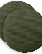 vidaXL Калъфка за възглавница 2 pcs HEERLEN Зелено Ø 50 cm кордурой