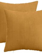 vidaXL Калъфка за възглавница 2 pcs HEERLEN Жълто 40 x 40 cm кордурой