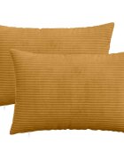 vidaXL Калъфка за възглавница 2 pcs HEERLEN Жълто 50 x 75 cm кордурой