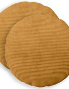 vidaXL Калъфка за възглавница 2 pcs HEERLEN Жълто Ø 40 cm кордурой