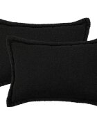 vidaXL Калъфка за възглавница 2 pcs HOUTEN Черно 50 x 80 cm Букле