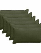 vidaXL Калъфка за възглавница 6 бр. HOUTEN Зелено 40 x 70 cm кордурой