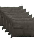 vidaXL Калъфка за възглавница 6 pcs ALMELO Антрацит 40 x 60 cm
