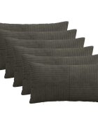 vidaXL Калъфка за възглавница 6 pcs ALMELO Антрацит 40 x 80 cm