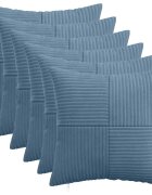 vidaXL Калъфка за възглавница 6 pcs ALMELO Синьо 35 x 35 cm кордурой