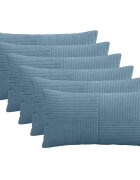 vidaXL Калъфка за възглавница 6 pcs ALMELO Синьо 40 x 80 cm кордурой