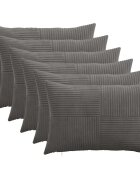 vidaXL Калъфка за възглавница 6 pcs ALMELO Тъмносиво 40 x 60 cm