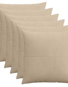 vidaXL Калъфка за възглавница 6 pcs ALMELO Таупе 70 x 70 cm кордурой