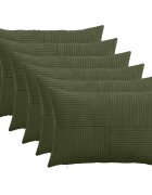 vidaXL Калъфка за възглавница 6 pcs ALMELO Зелено 30 x 50 cm кордурой