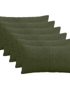 vidaXL Калъфка за възглавница 6 pcs ALMELO Зелено 40 x 80 cm кордурой