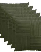 vidaXL Калъфка за възглавница 6 pcs ALMELO Зелено 70 x 70 cm кордурой