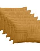 vidaXL Калъфка за възглавница 6 pcs ALMELO Жълто 50 x 80 cm кордурой