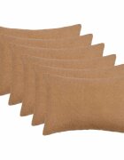 vidaXL Калъфка за възглавница 6 pcs HEERLEN Бежово 50 x 75 cm Букле