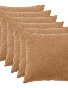 vidaXL Калъфка за възглавница 6 pcs HEERLEN Бежово 55 x 55 см Букле