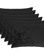 vidaXL Калъфка за възглавница 6 pcs HEERLEN Черно 30 x 50 cm Фланела