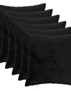 vidaXL Калъфка за възглавница 6 pcs HEERLEN Черно 35 x 35 cm Фланела