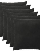 vidaXL Калъфка за възглавница 6 pcs HEERLEN Черно 55 x 55 см Кадифе