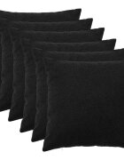 vidaXL Калъфка за възглавница 6 pcs HEERLEN Черно 80 x 80 cm Букле